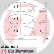 23253.160.1 ZIMMERMANN Комплект тормозных колодок, дисковый тормоз