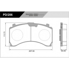 PD/206_HD PRO FRAS-LE Комплект тормозных колодок, дисковый тормоз