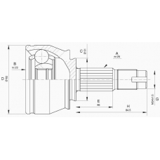 CVJ5651.10 OPEN PARTS Шарнирный комплект, приводной вал