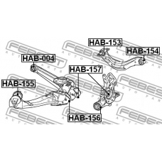HAB-156 FEBEST Втулка, рычаг колесной подвески