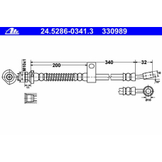 24.5286-0341.3 ATE Тормозной шланг