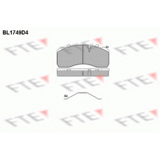 BL1749D4 FTE Комплект тормозных колодок, дисковый тормоз
