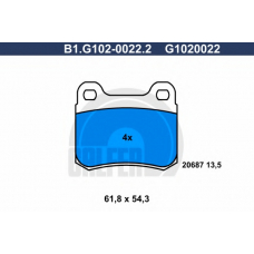 B1.G102-0022.2 GALFER Комплект тормозных колодок, дисковый тормоз
