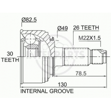 OJ-0819 InterParts Шарнирный комплект, приводной вал