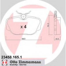 23458.165.1 ZIMMERMANN Комплект тормозных колодок, дисковый тормоз