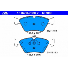 13.0460-7080.2 ATE Комплект тормозных колодок, дисковый тормоз