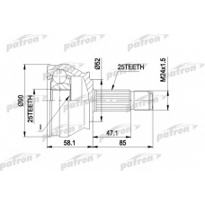 PCV1032 PATRON Шарнирный комплект, приводной вал