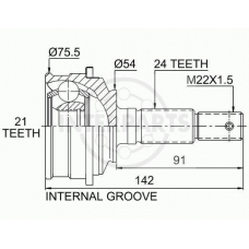 OJ-0580 InterParts Шарнирный комплект, приводной вал