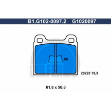 B1.G102-0097.2 GALFER Комплект тормозных колодок, дисковый тормоз