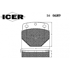 160689 ICER Комплект тормозных колодок, дисковый тормоз