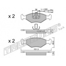 282.0 TRUSTING Комплект тормозных колодок, дисковый тормоз