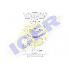 181590 ICER Комплект тормозных колодок, дисковый тормоз