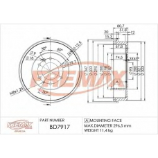 BD-7917 FREMAX Тормозной барабан