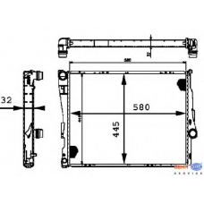 8MK 376 716-271 HELLA Радиатор, охлаждение двигателя