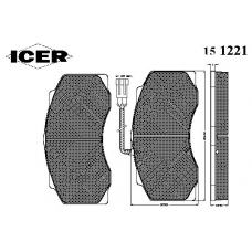 151221 ICER Комплект тормозных колодок, дисковый тормоз