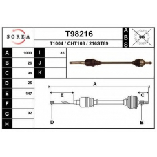 T98216 EAI Приводной вал