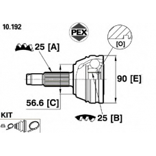 10.192 PEX Шарнир, приводной вал