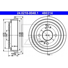 24.0218-0048.1 ATE Тормозной барабан