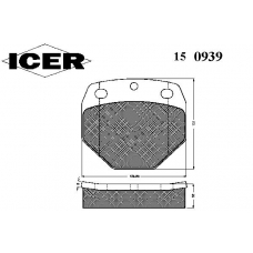 150939 ICER Комплект тормозных колодок, дисковый тормоз