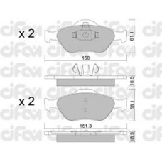 822-316-0 CIFAM Комплект тормозных колодок, дисковый тормоз