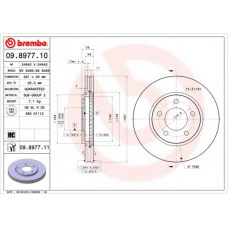 09.8977.11 BREMBO Тормозной диск