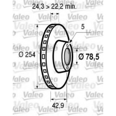 186536 VALEO Тормозной диск