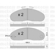 22-0111-2 METELLI Комплект тормозных колодок, дисковый тормоз