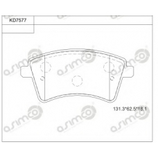 KD7577 ASIMCO Комплект тормозных колодок, дисковый тормоз