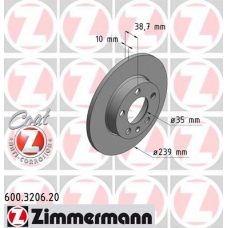 600.3206.20 ZIMMERMANN Тормозной диск