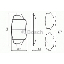 0 986 494 322 BOSCH Комплект тормозных колодок, дисковый тормоз