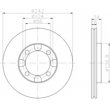 8DD 355 101-151 HELLA PAGID Тормозной диск