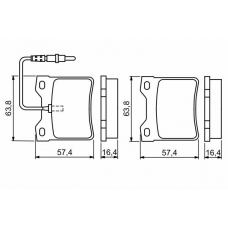 0 986 494 055 BOSCH Комплект тормозных колодок, дисковый тормоз