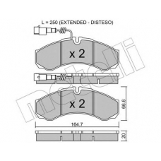 22-0212-9 METELLI Комплект тормозных колодок, дисковый тормоз