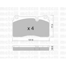 22-0695-0 METELLI Комплект тормозных колодок, дисковый тормоз