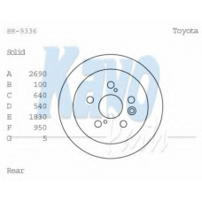 BR-9336 KAVO PARTS Тормозной диск