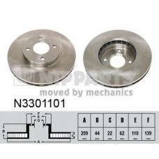 N3301101 NIPPARTS Тормозной диск