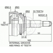 OJ-1783 InterParts Шарнирный комплект, приводной вал
