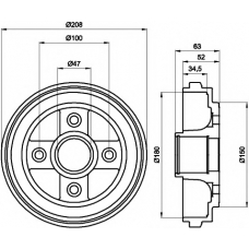 8DT 355 300-381 HELLA PAGID Тормозной барабан