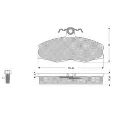 PF1027 PROCODIS FRANCE Комплект тормозных колодок, дисковый тормоз