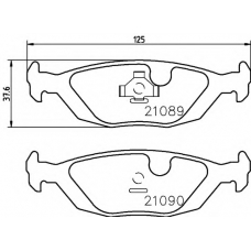 8DB 355 007-521 HELLA PAGID Комплект тормозных колодок, дисковый тормоз