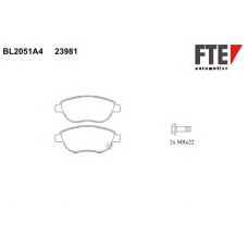 BL2051A4 FTE Комплект тормозных колодок, дисковый тормоз