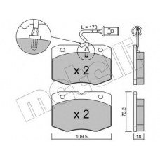 22-0139-0 METELLI Комплект тормозных колодок, дисковый тормоз