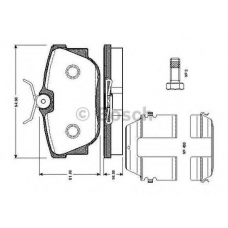 0 986 TB2 048 BOSCH Комплект тормозных колодок, дисковый тормоз