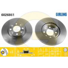 6411062 GIRLING Комплект тормозов, дисковый тормозной механизм