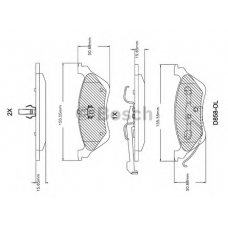 F 03B 150 303 BOSCH Комплект тормозных колодок, дисковый тормоз