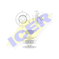 31264-5344 ICER Комплект тормозов, дисковый тормозной механизм