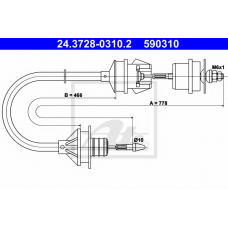 24.3728-0310.2 ATE Трос, управление сцеплением