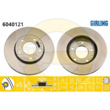 6040121 GIRLING Тормозной диск