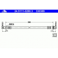 24.5111-0280.3 ATE Тормозной шланг