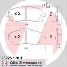 23225.170.1 ZIMMERMANN Комплект тормозных колодок, дисковый тормоз